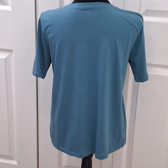 NWT Eileen Fisher Teal Tee Shirt Size S/P - Picture 4 of 14